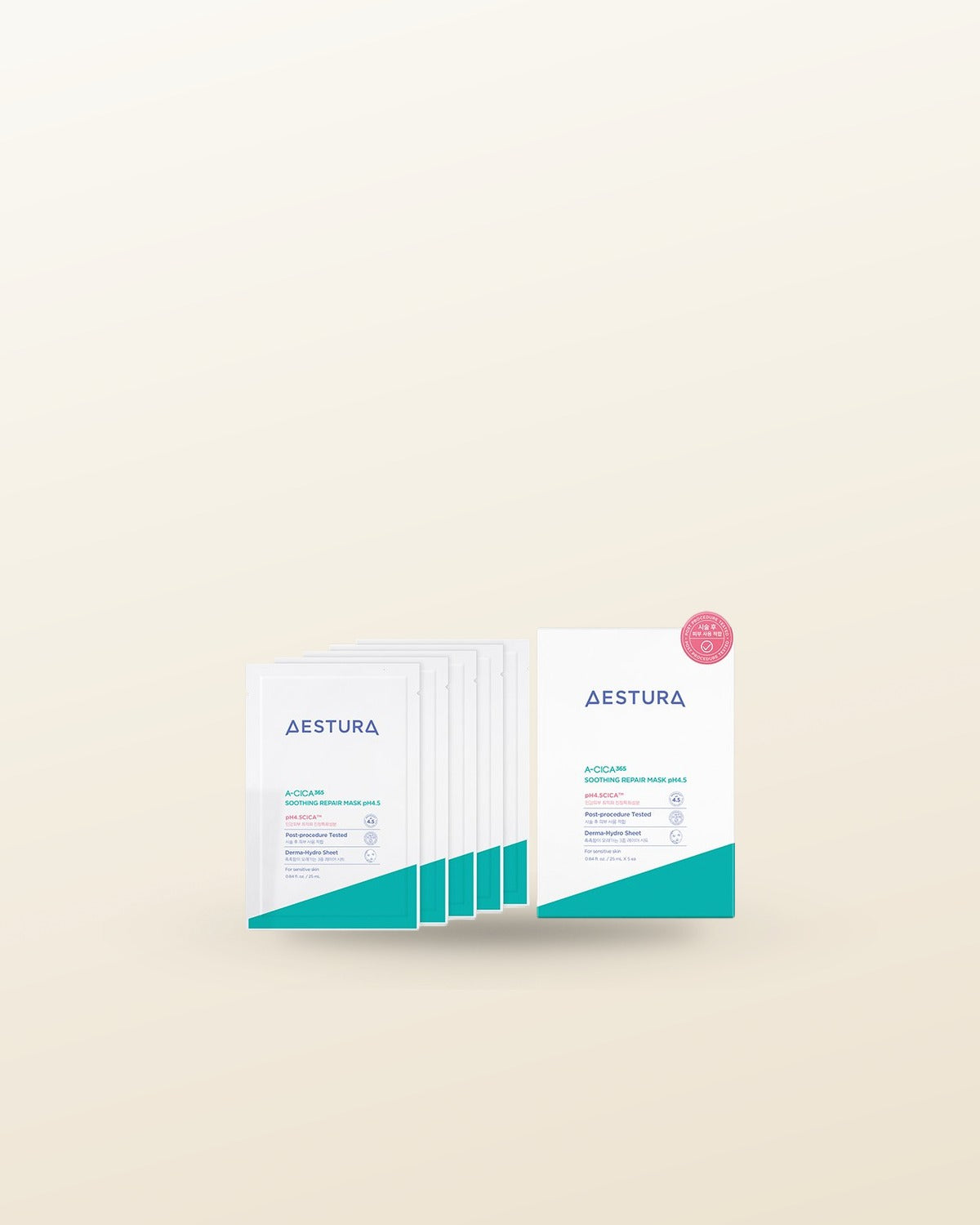 AESTURA A-CICA 365 Soothing Repair Mask pH4.5 25ml X 5ea - tonal render