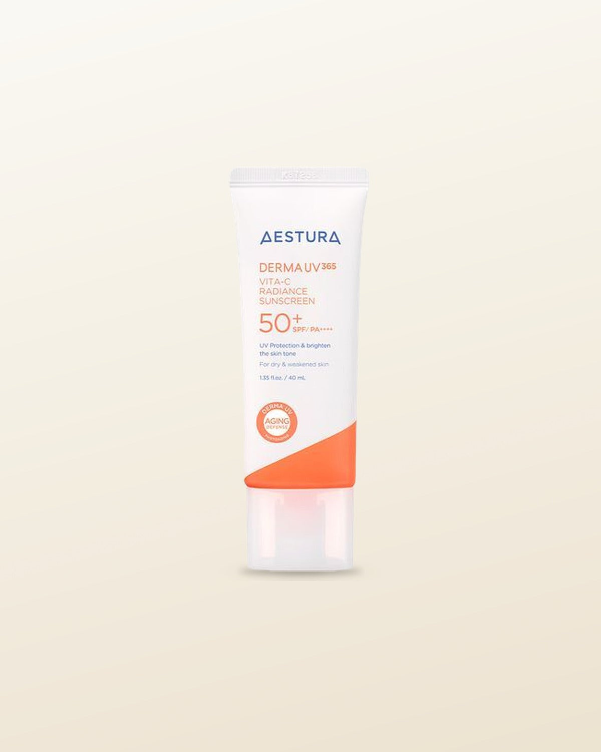 AESTURA DERMA UV 365 VITA-C RADIANCE SUNSCREEN SPF50+ PA++++ 40ml - tonal render