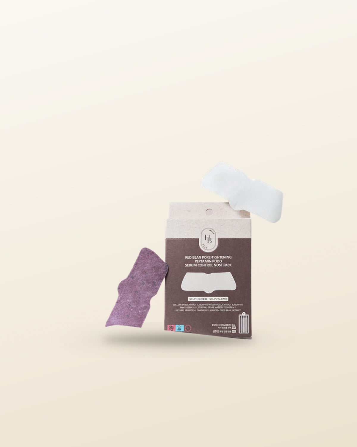 HEVEBLUE Red Bean Pore-Tightening Peptamin Podo Sebum Control Nose Pack (4sheets) - tonal render