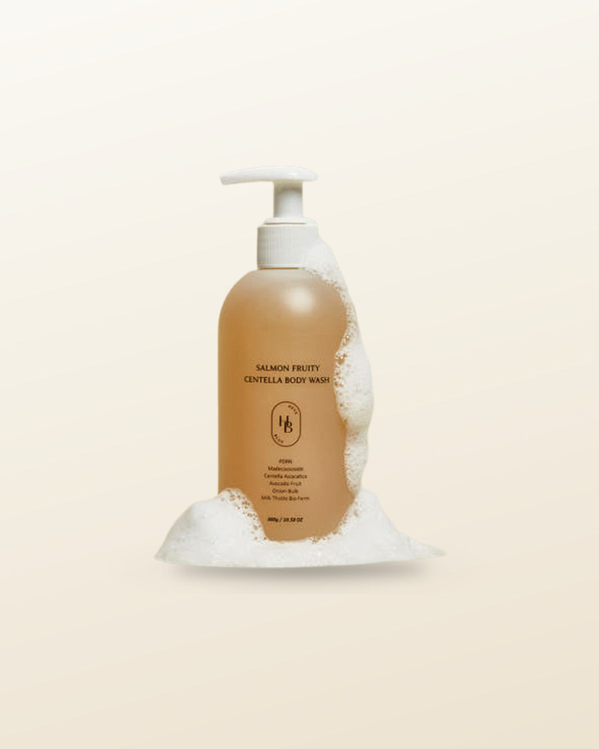 HEVEBLUE Salmon Fruity Centella Body Wash 300g - tonal render