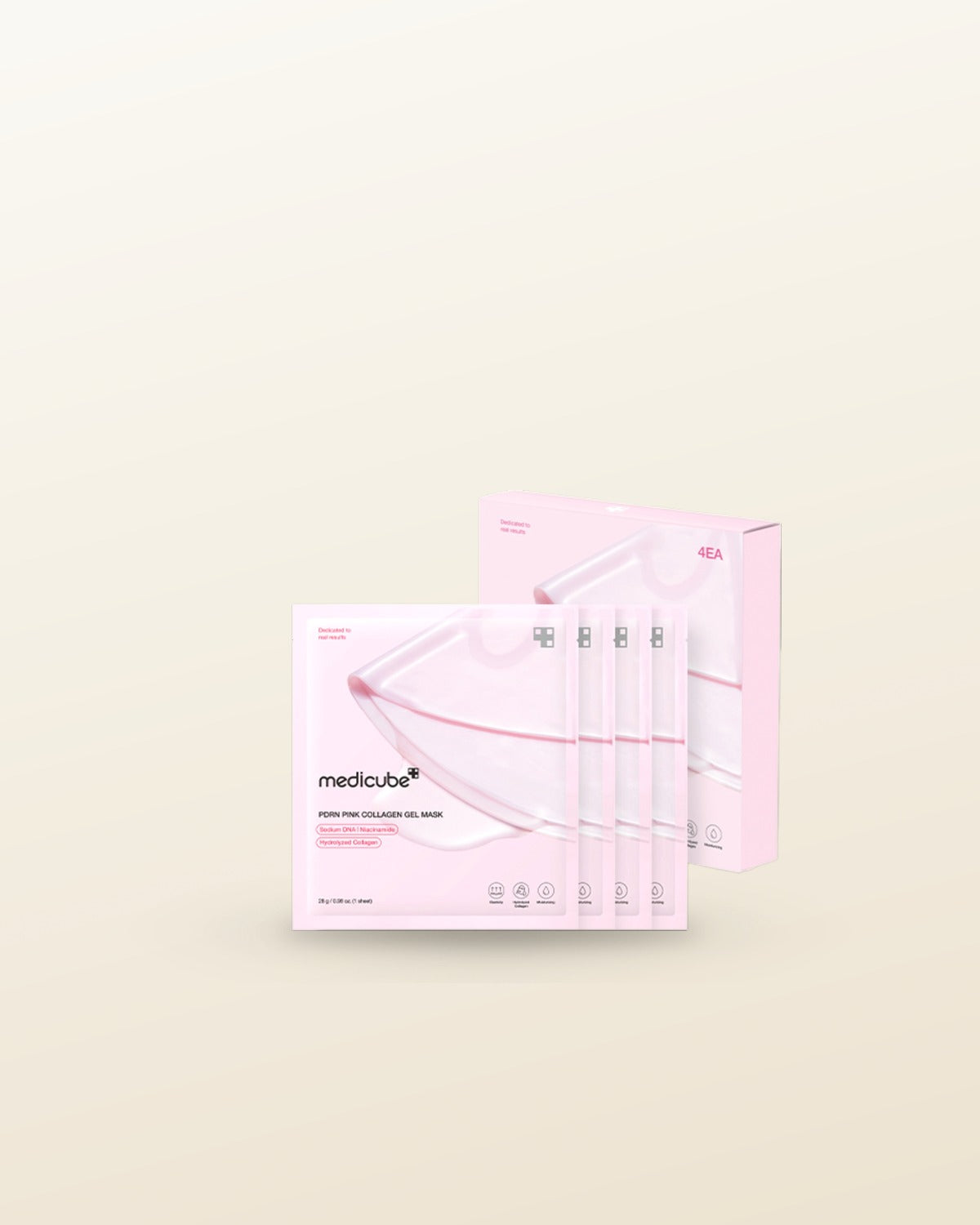 medicube PDRN Pink Collagen Gel Mask 28g X 4ea - tonal render