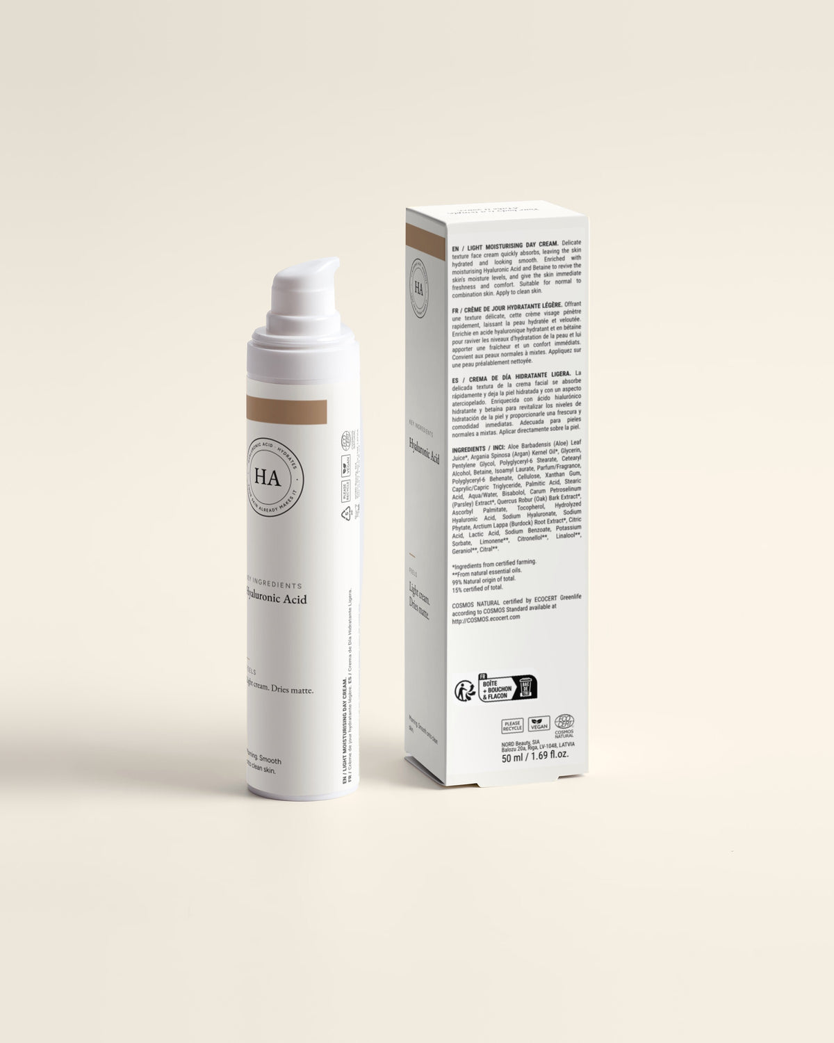 Day Face Cream for Oily Skin, 50ml back label with box