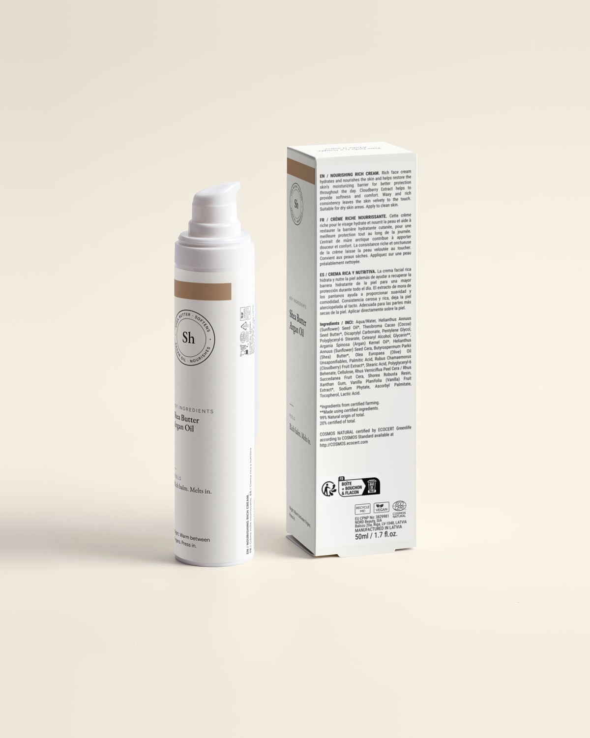 Night Face Cream for Very Dry Skin, 50ml back label with box
