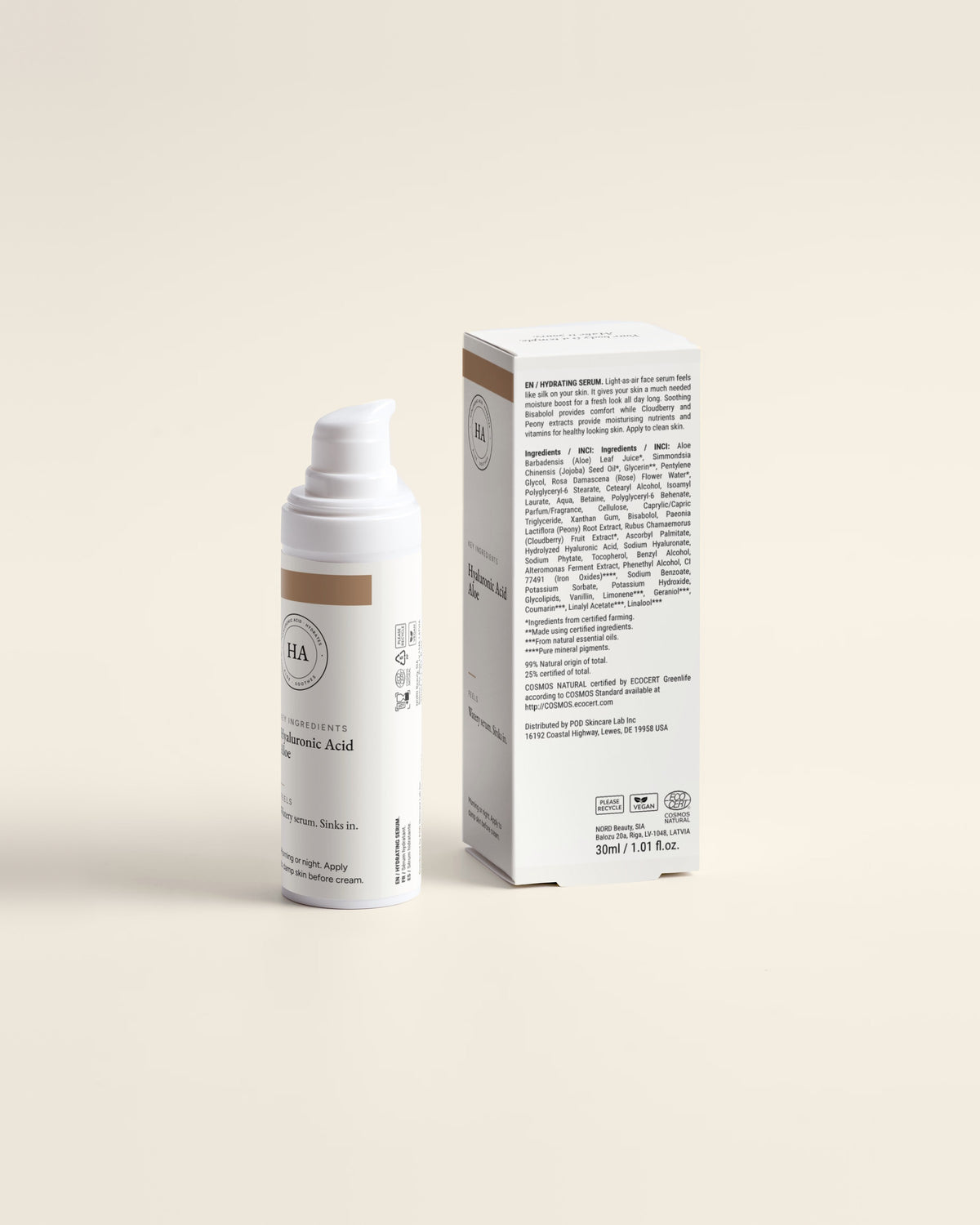 Quench Face Serum for All Skin Types, 30ml back label with box
