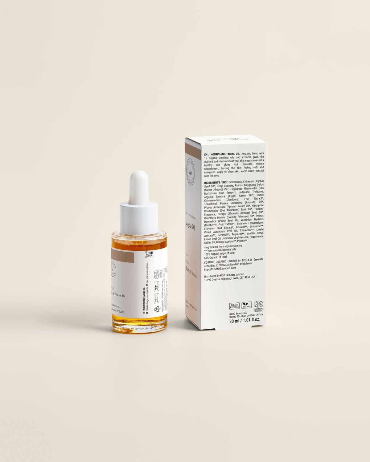 Face Oil for Dry Skin, 30ml back label