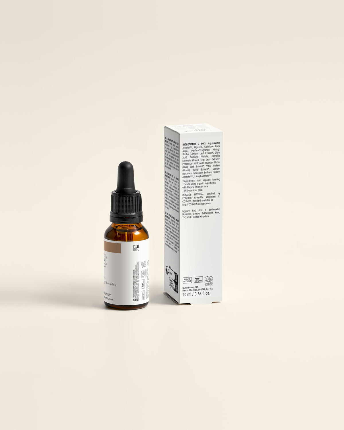 Antioxidant Face Gel for Everyday Defense, 20ml back label