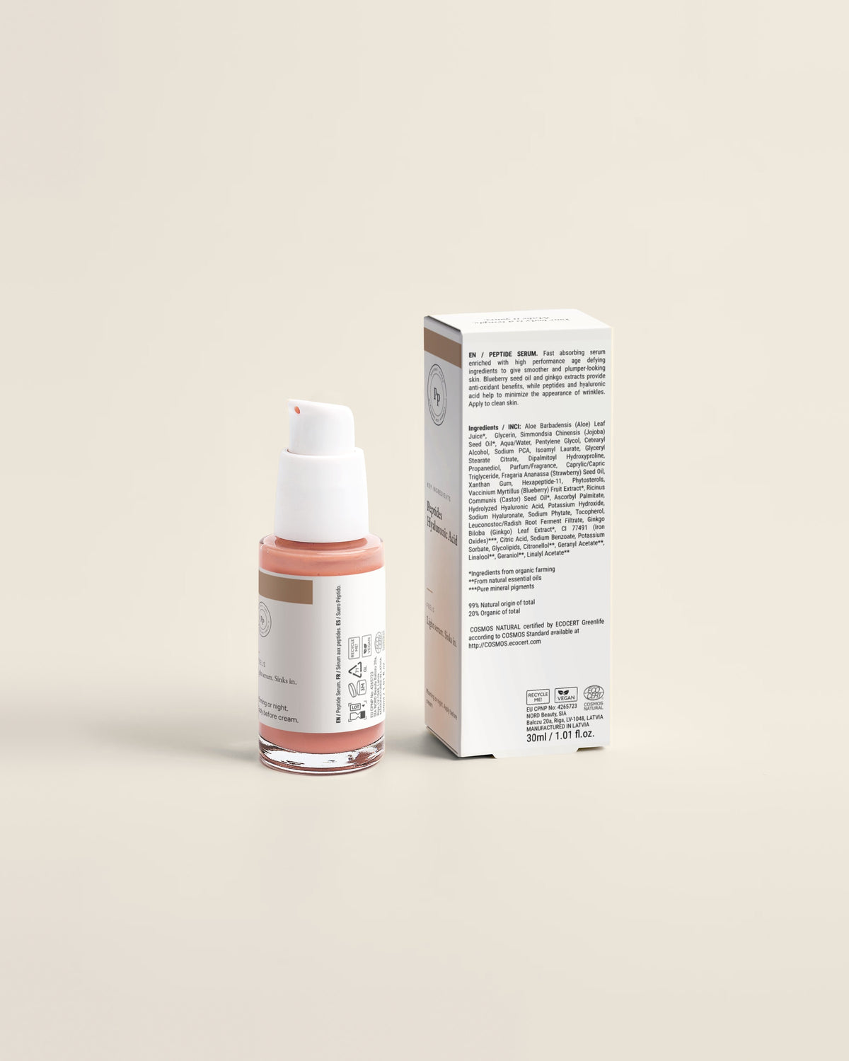 Firming Face Serum for Loss of Firmness, 30ml back label