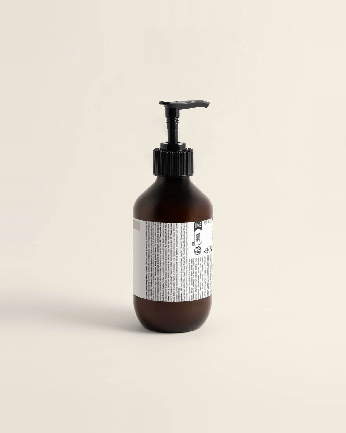 Silk Hand Cream, Woody Amber, 270ml back label