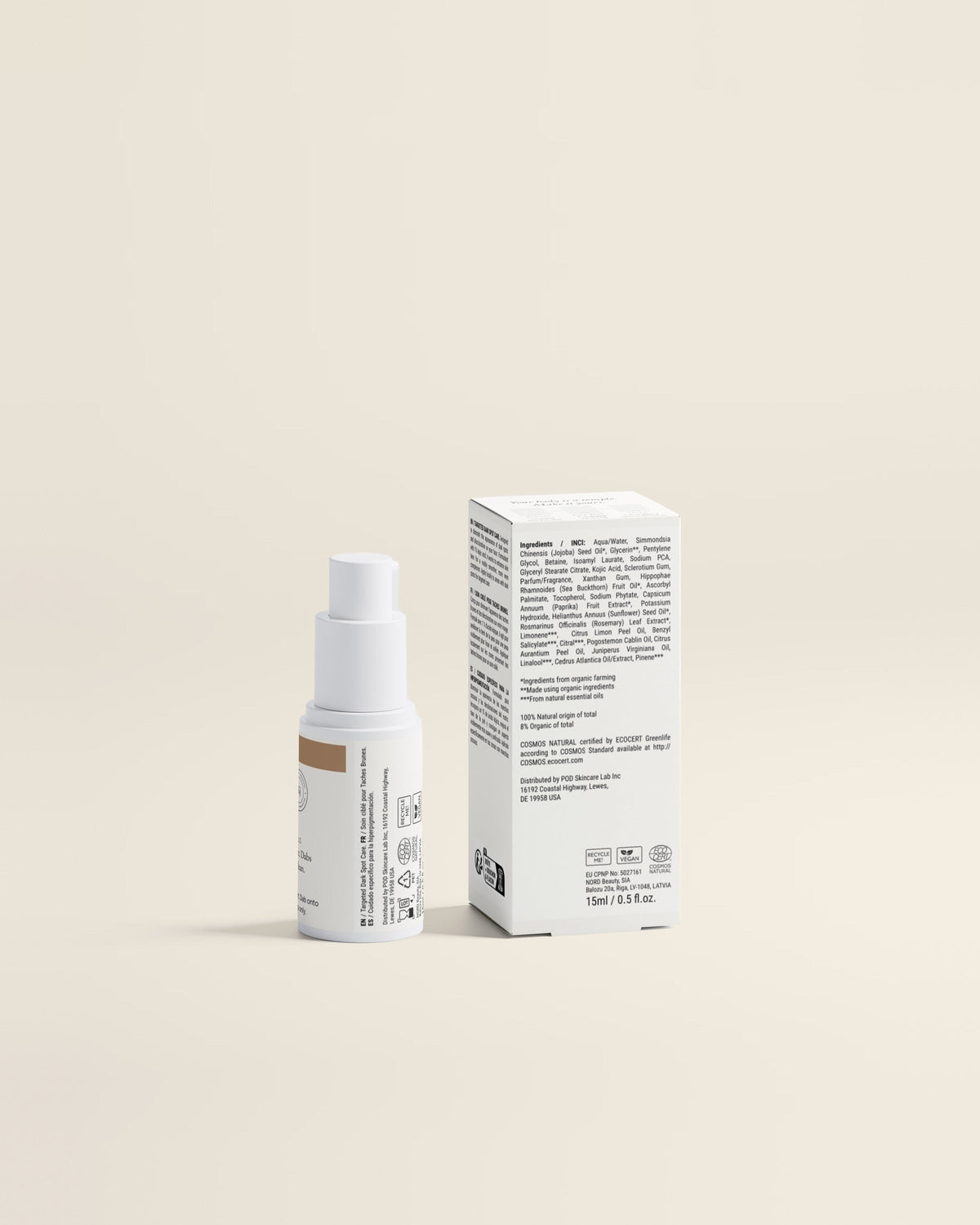 Face Serum for Dark Spots, 15ml back label