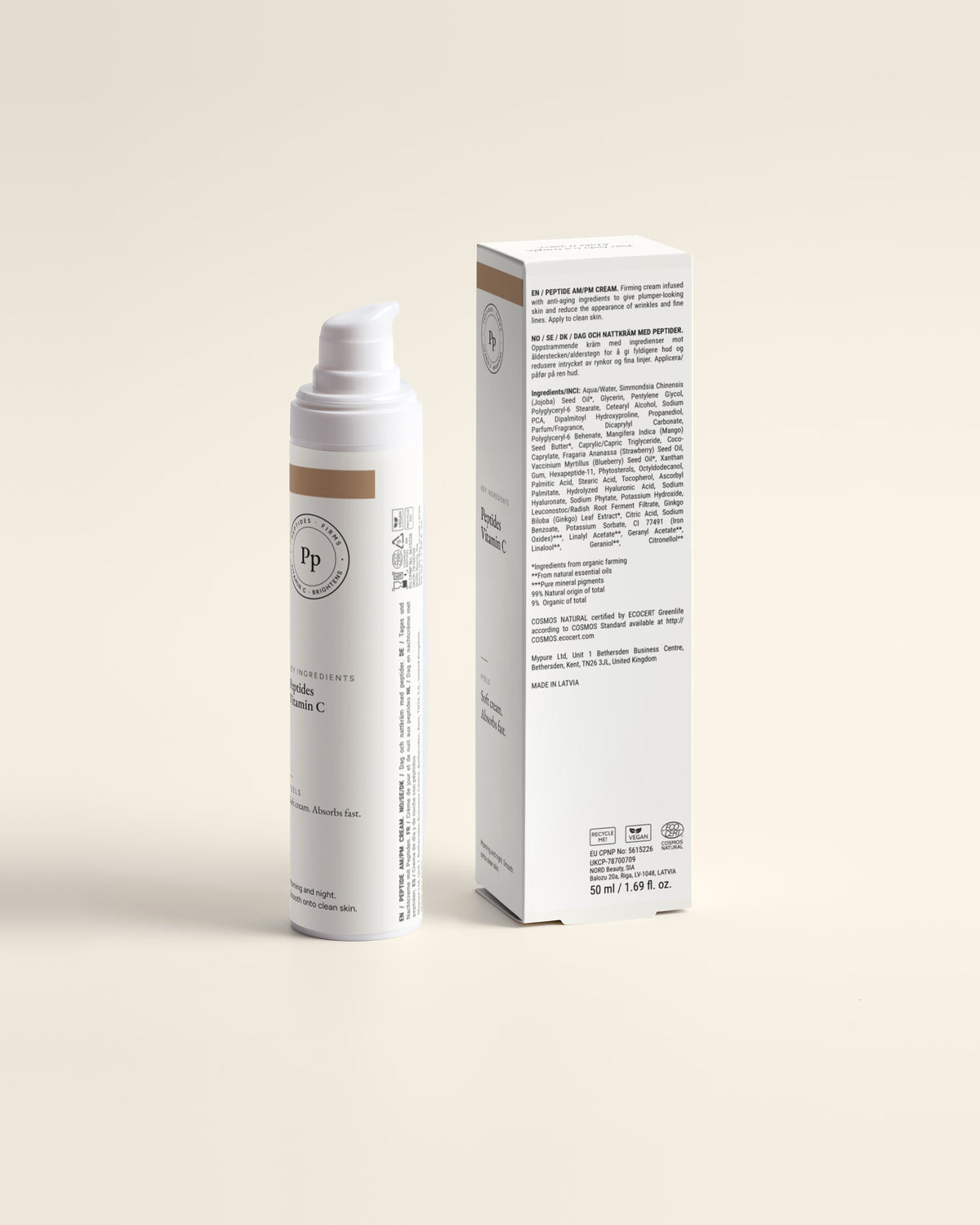 Firming Face Cream for Loss of Firmness, 50ml back label with box