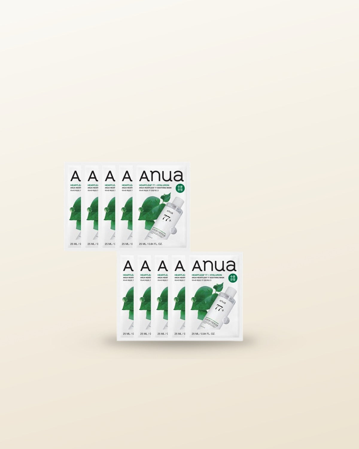 Anua HEARTLEAF 77% SOOTHING SHEET MASK 25ml X 10ea - tonal render