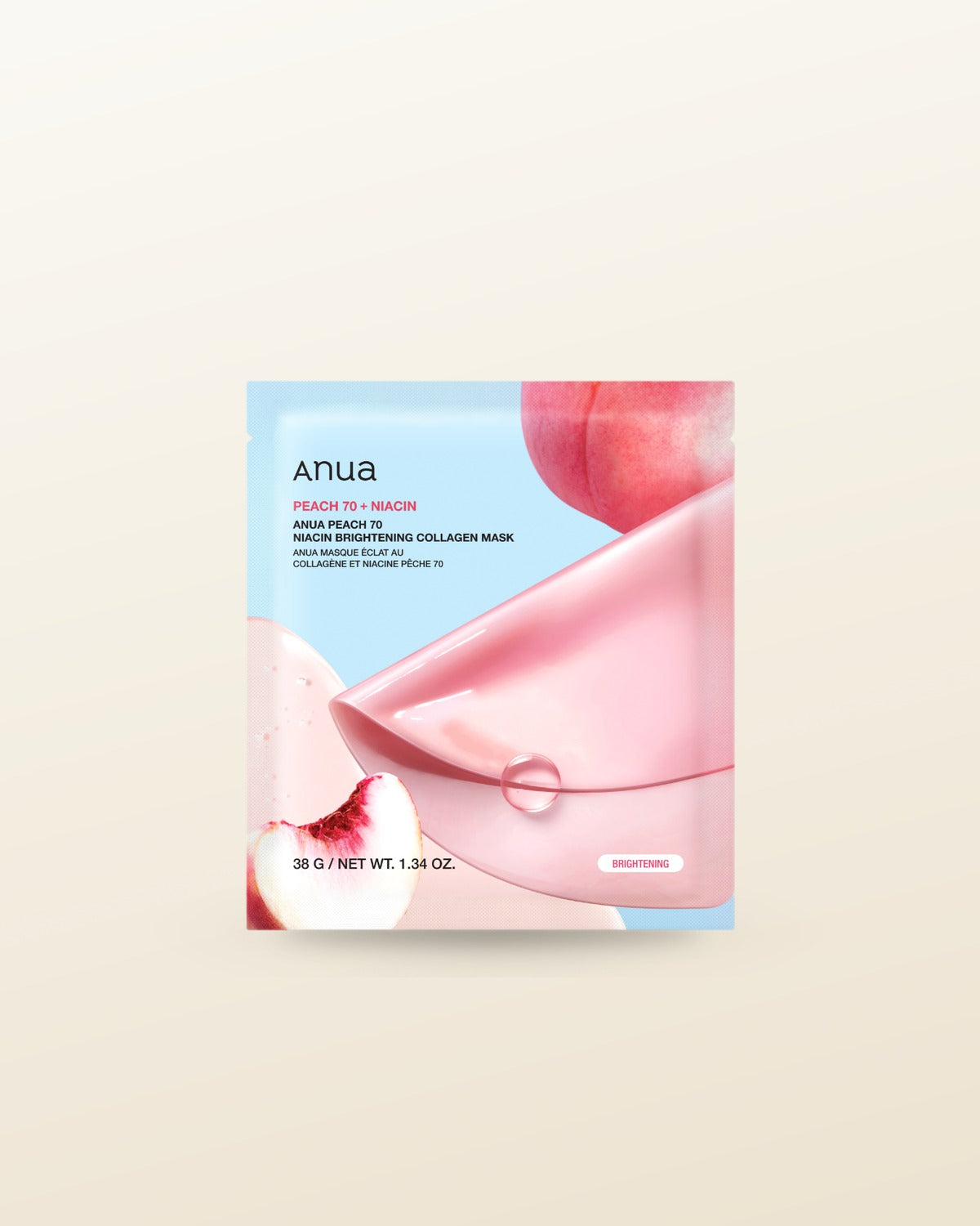 Anua Peach 70 Niacin Serum Mask 38g X 4ea - tonal render