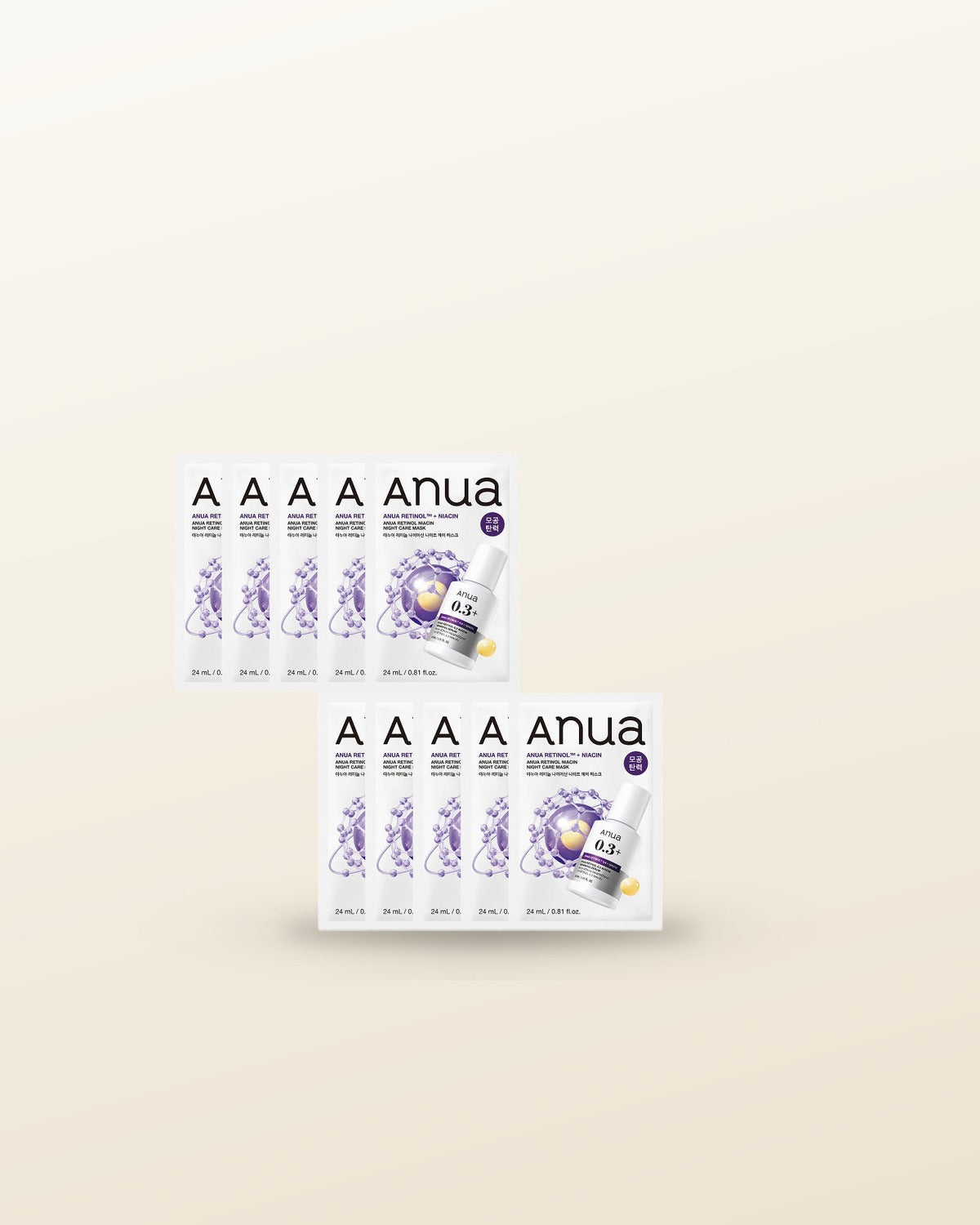 Anua Retinol Niacin Night Care Mask 24ml X 10ea - tonal render