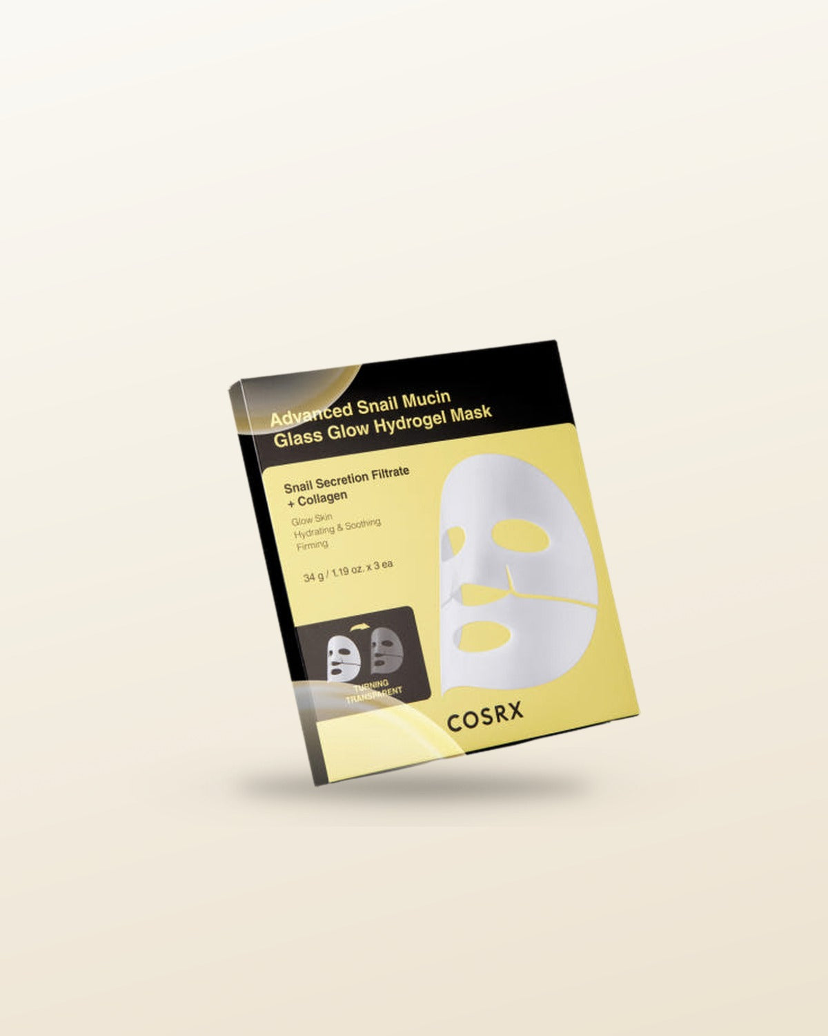 COSRX Advanced Snail Mucin Glass Glow Hydrogel Mask 34g X 3ea - tonal render