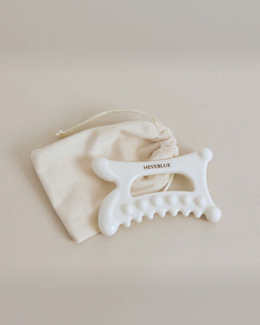 HEVEBLUE Natural White Clay Homecare Relaxing Gua Sha - tonal render