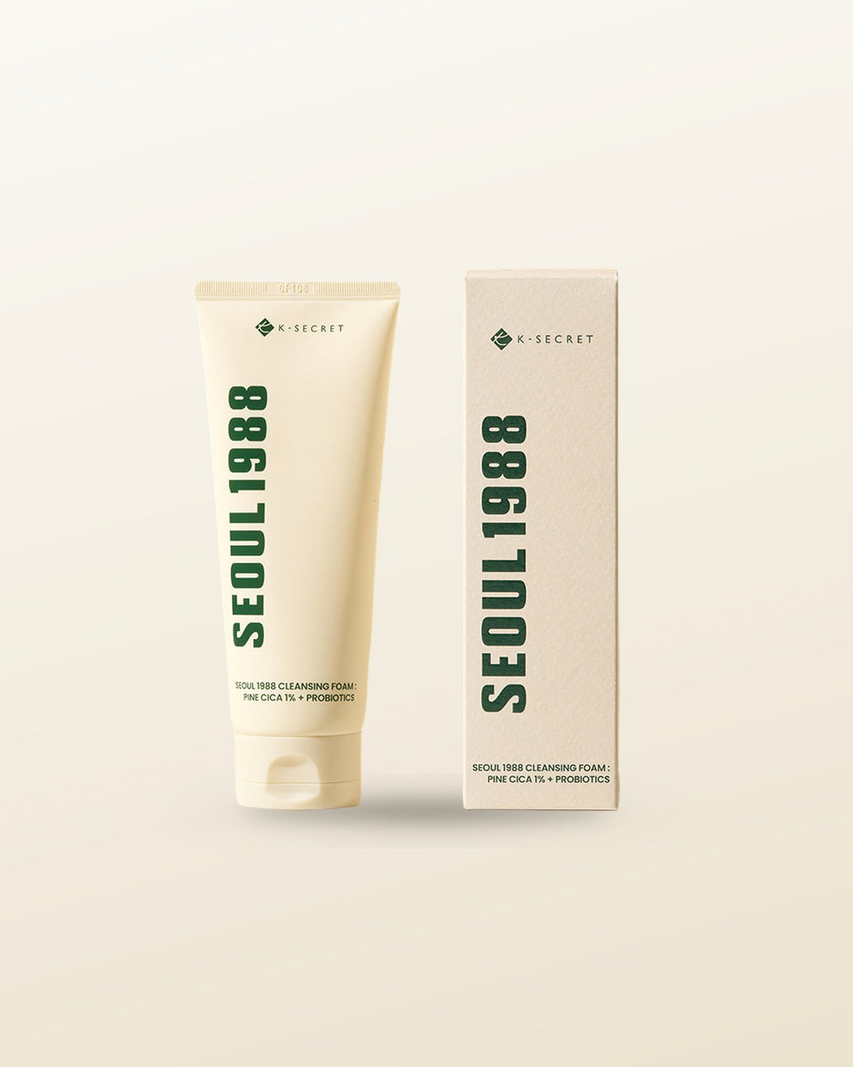 K-SECRET SEOUL 1988 Cleansing Foam : Pine Cica 1% + Probiotics 150ml - tonal render
