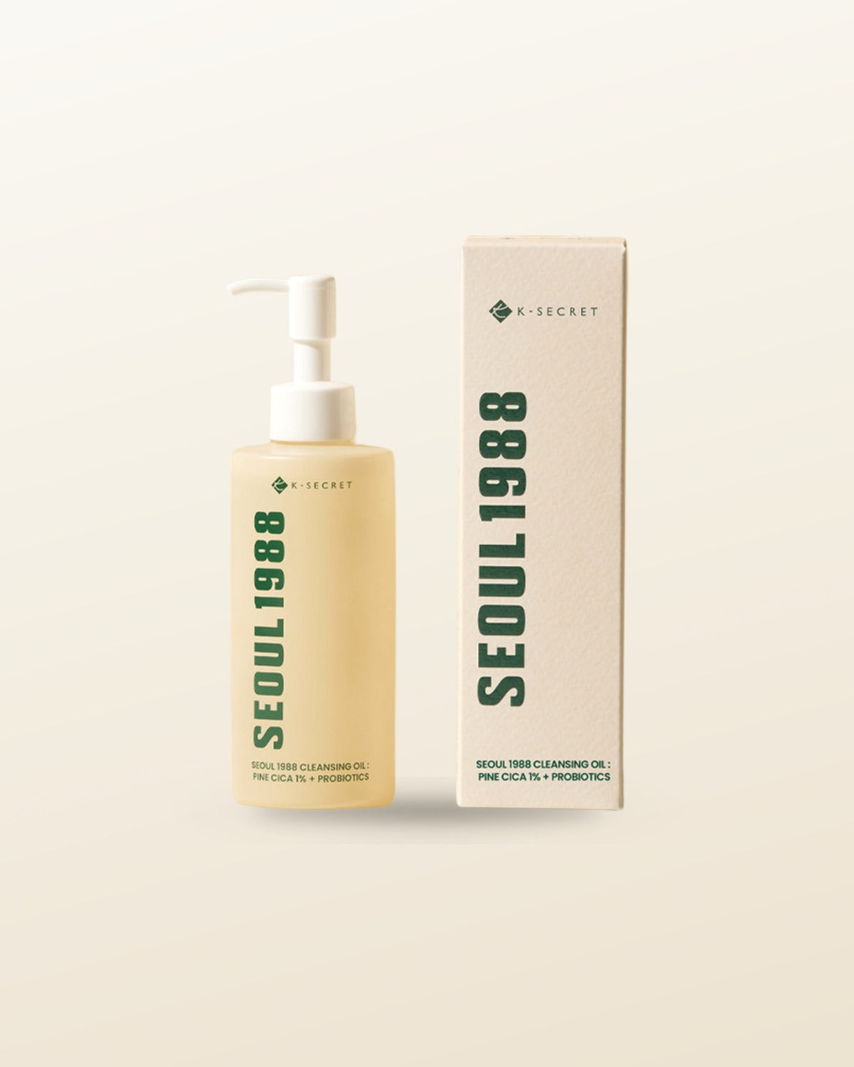 K-SECRET SEOUL 1988 Cleansing Oil : Pine Cica 1% + Probiotics 200ml - tonal render