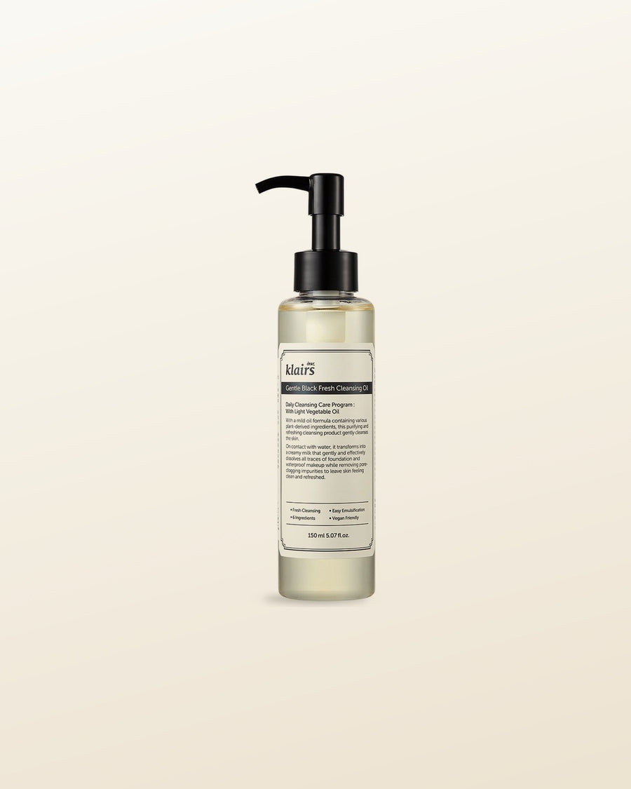 KLAIRS Gentle Black Fresh Cleansing Oil 150ml - tonal render