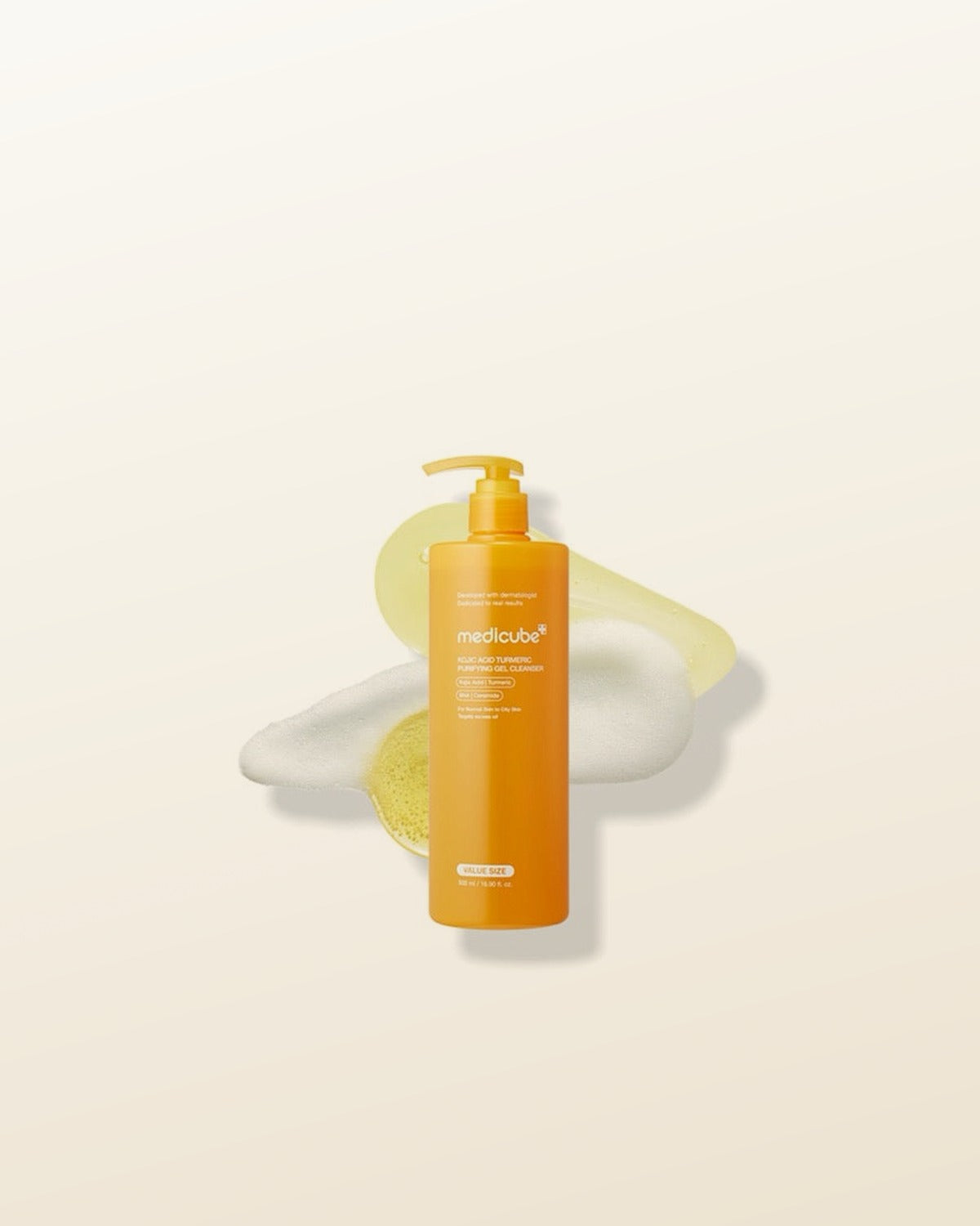 medicube Kojic Acid Turmeric Purifying Gel Cleanser 500ml - tonal render