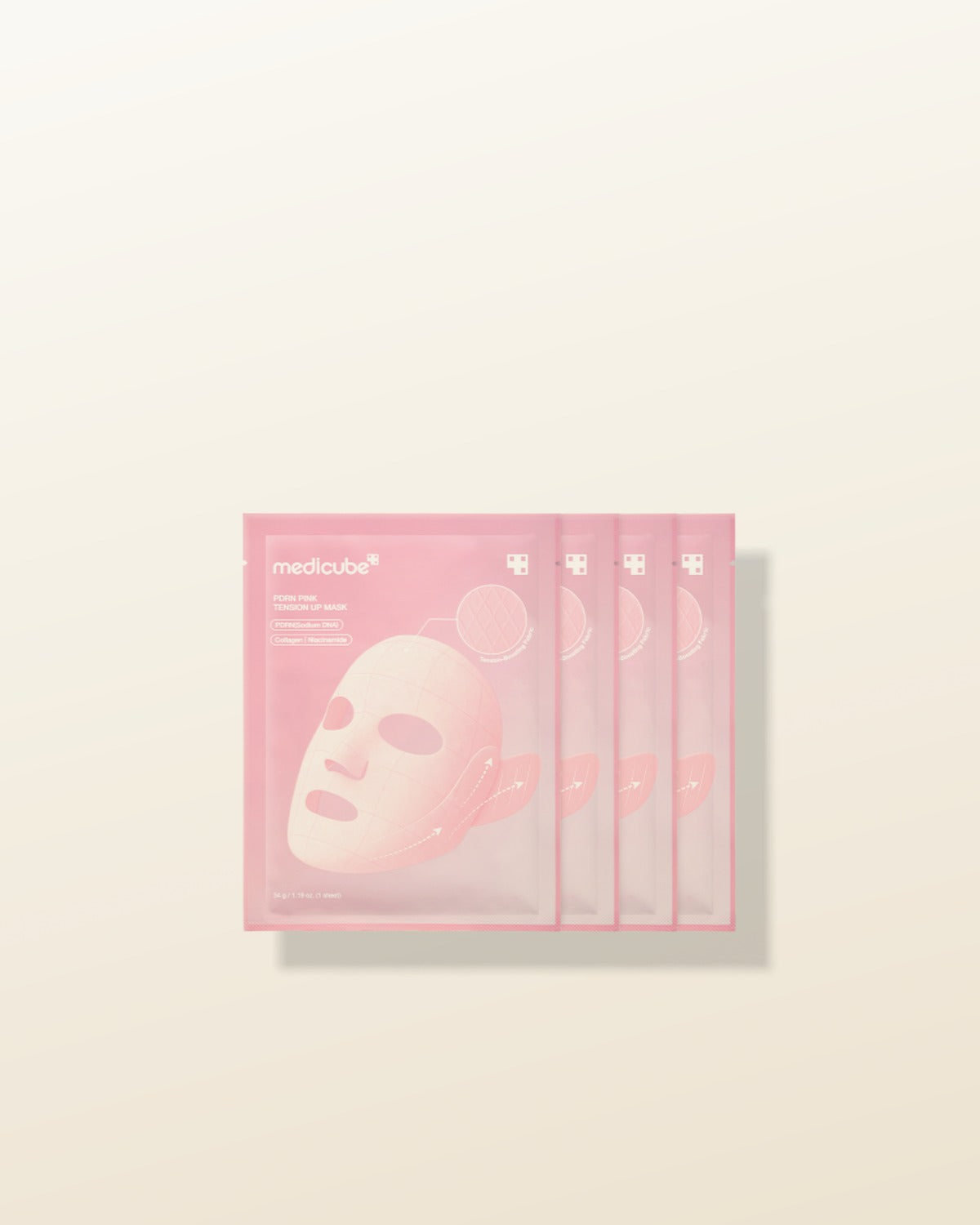 medicube PDRN PINK TENSION UP MASK SET 34g X 4ea - tonal render