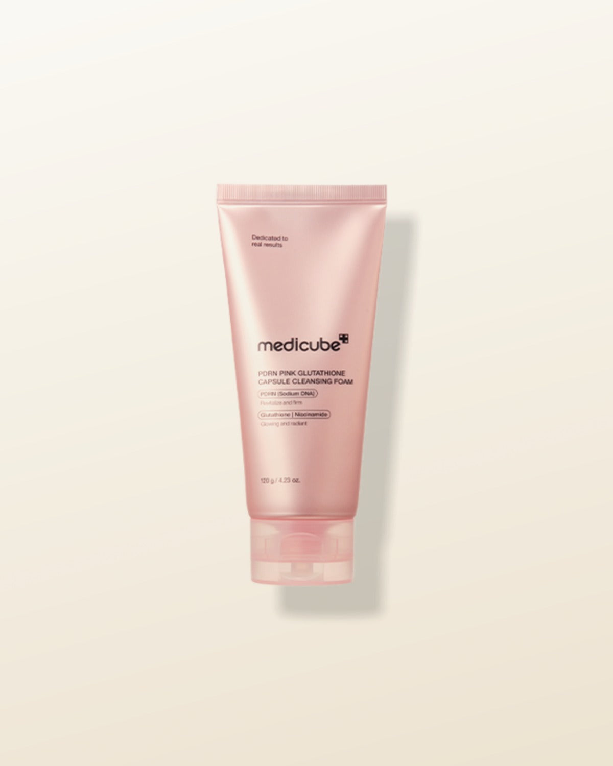 medicube PDRN Pink Glutathione Capsule Cleansing Foam 120g - tonal render