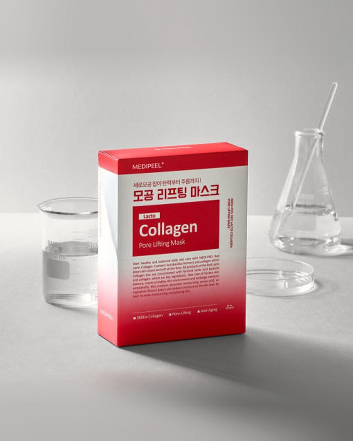 MEDIPEEL Red Lacto Collagen Pore Lifting Mask 30ml*10ea - tonal render